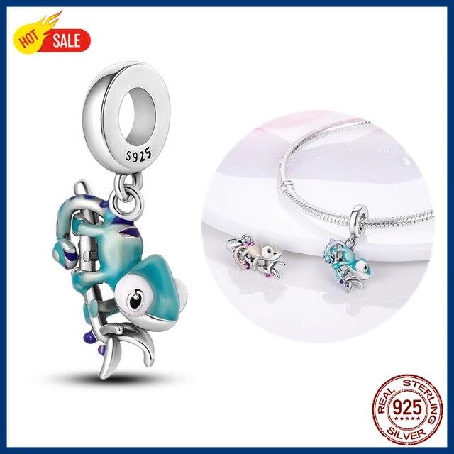 100% 925 Sterling Silver Firefly Charms Evil Eye Air Balloon Blue Charms FitNew Original Bracelet DIY Jewelry Making
