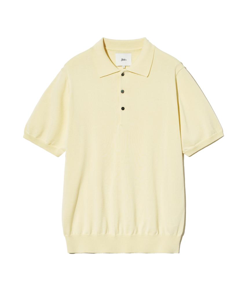 YALE Supima Cotton Short Sleeve Polo Knit Light Yellow