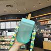 3D Popsicle Shaped Plastic Straw Cup, Heat Resistant Leakproof Portable Water Mug with Strap for Gift Outdoor