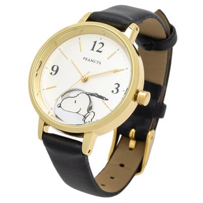 Watch Analog Leather Strap Snoopy Hide and Seek Watch G Black [Fieldwork] Women's PNT044-4