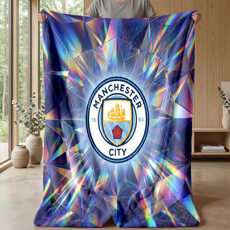 Manchester City Theme blanket Soft Flannel Blanket Plush Throw Blanket Cozy Sofa Bed Blanket for Home Decor