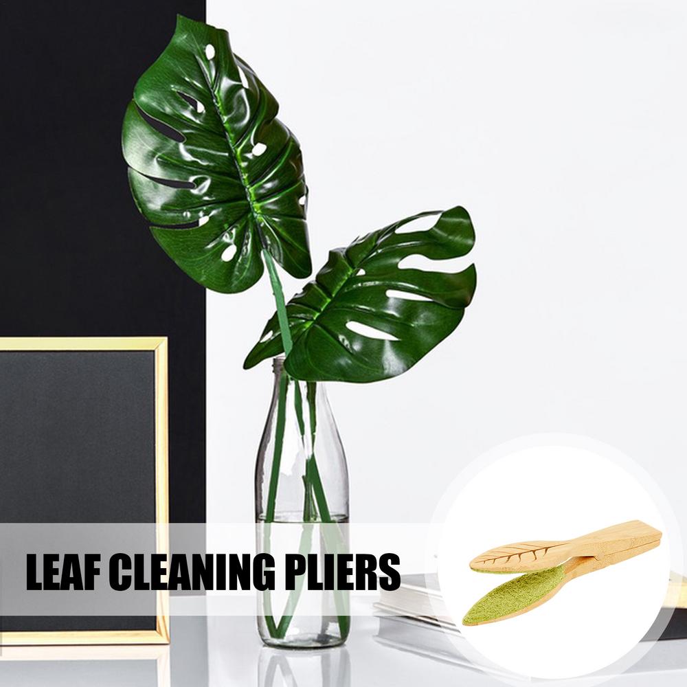 Leaf Cleaning Tongs for Plants Plant Dust Removal Cleaning Brush Leaf-Shaped Cleaning Supplies Plant Leaf Lint Cleaner Leaf