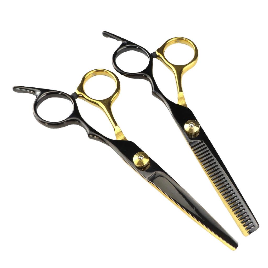 6.0-Inch Color Hairdressing Scissors Set: High Screw, Straight, Serrated, Thinning Scissors