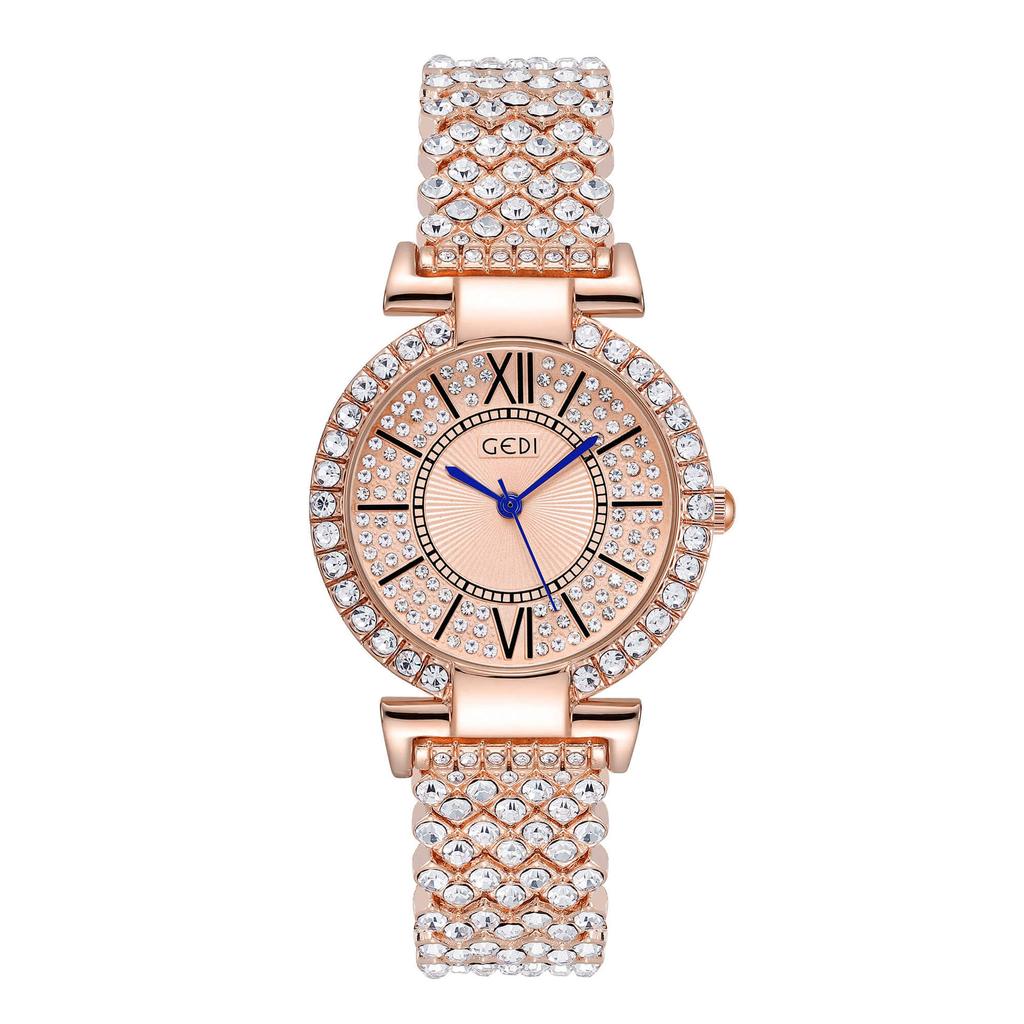 Full Diamond Alloy Steel Belt Watch Light Luxury Gypsy Quartz Watch Niche High-End Women'S Watch