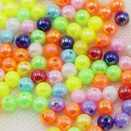 Colorful 6-10mm Iridescent Round Beads for DIY Kids  Bracelets and Necklaces 10mm ABC