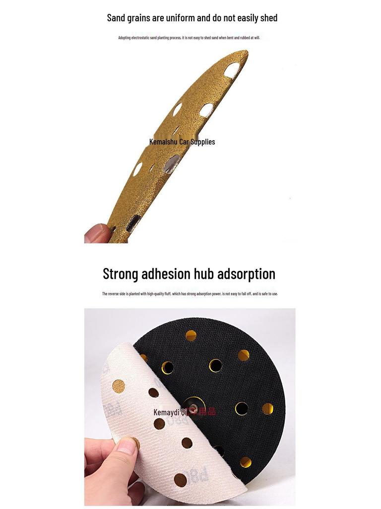 6-inch Yellow Flocking Sandpaper Disc for Polishing and Grinding (17 Pieces)