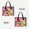 Floral Leopard Print Canvas Tote Bag