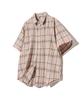 STANDARDERROR 87-Stan071 Soft Vintage Oversized Short Sleeve Check Shirt