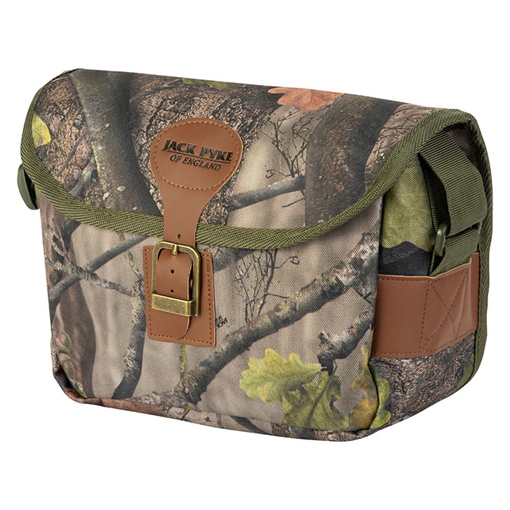Jack Pyke Oak Leaf Leather Trim Camo Cartridge Bag