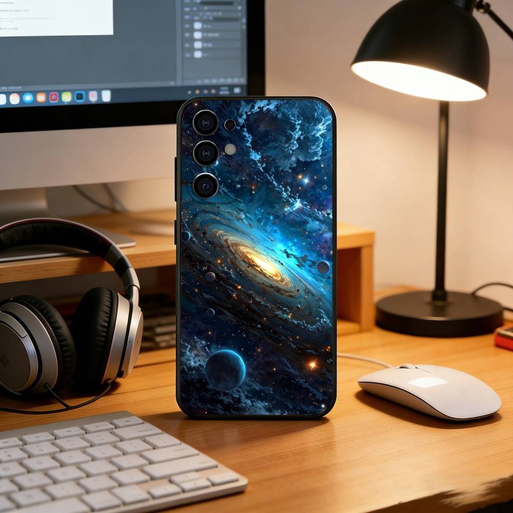 Galaxy Universe Phone Case For Samsung S25,S24,S21,S22,S23,S30,Ultra,S20,Plus,Fe,Lite,Note,10,Black Cover