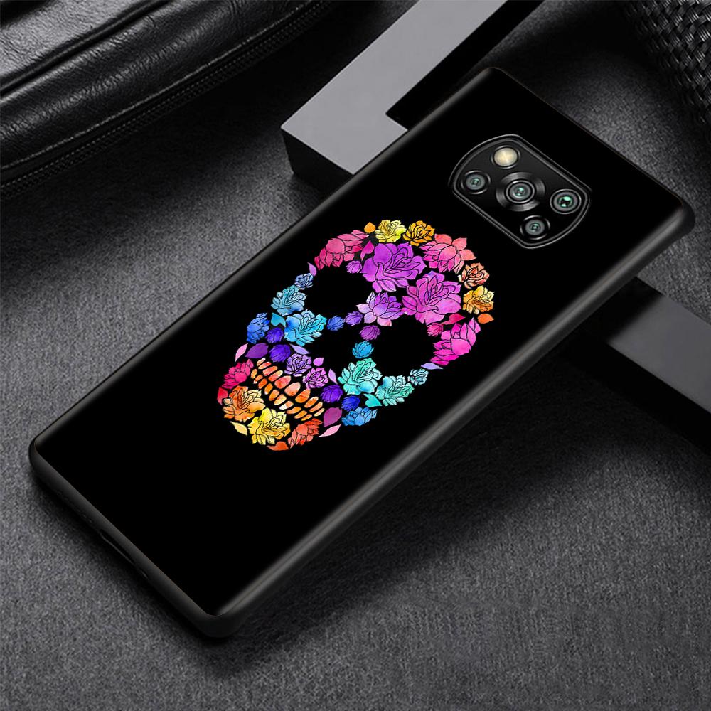 

Чехол с изображением черепа и бабочки в стиле ретро для Xiaomi Poco X3 NFC M3 M4 Pocophone F1 F3 Redmi Note 9s 9 8 10 Pro, черный мягкий чехол для телефона Xiaomi Mi 11 Lite