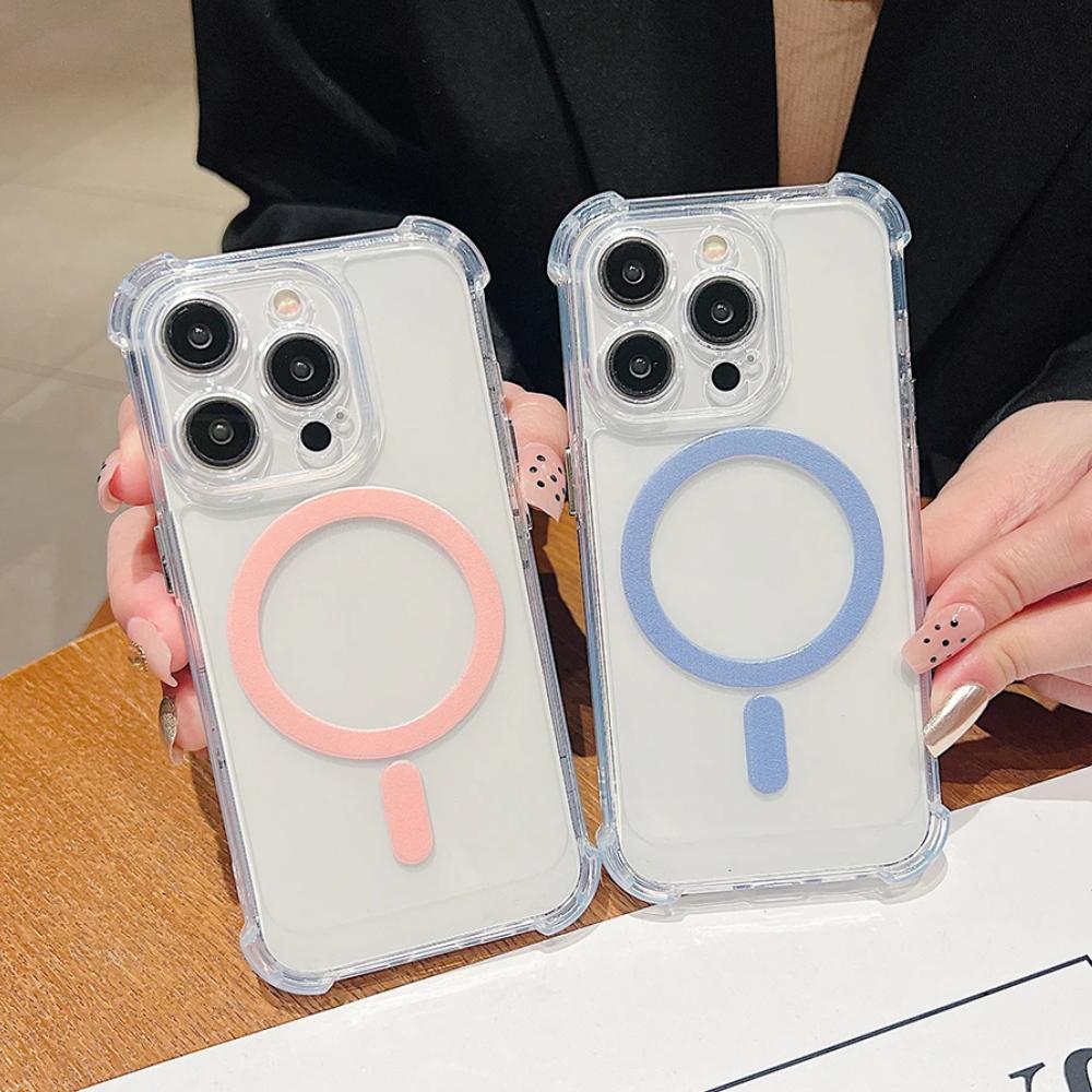 Strong Magnetic Magsafe Wireless Charging Transparent Case For iPhone 17Air 16 15 14 13 12 11 Pro Max Shockproof Silicone Clear Soft 7/8Plus XR Cover