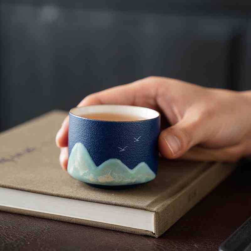 Business Cultural and Creative Ceramic Master Tea Cup Set Kiln Transformation Four-color Single Cup Customer High-end Souvenir