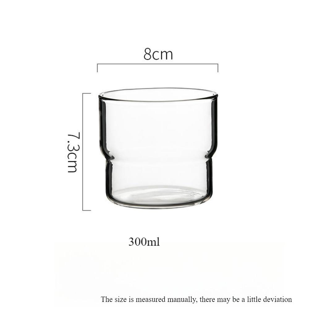 Round Transparent Glass Cup, Stackable Double-layer Old-fashioned Water Cup, Suitable for Coffee, Milkshake and Wine