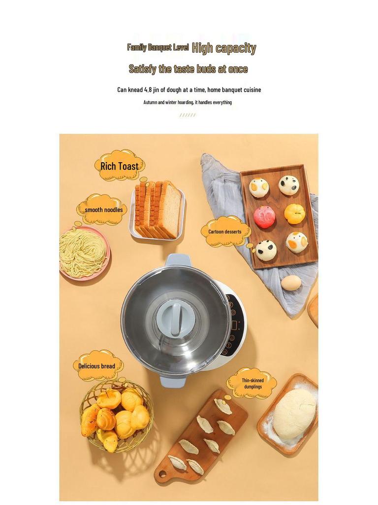 Smart Electric Stainless Steel Noodle Maker & Dough Mixer - Automatic Kneading & Mixing Machine
