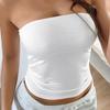 2025 Spring Summer New Cross-border Europe and America Y2K Sexy Solid Color Open-back Knit Strapless Top Women's