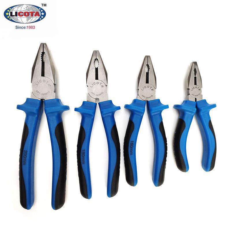 LICOTA Likeda Multi-functional Two-color Handle Steel Wire Flat Jaw Tiger Pliers APT36001