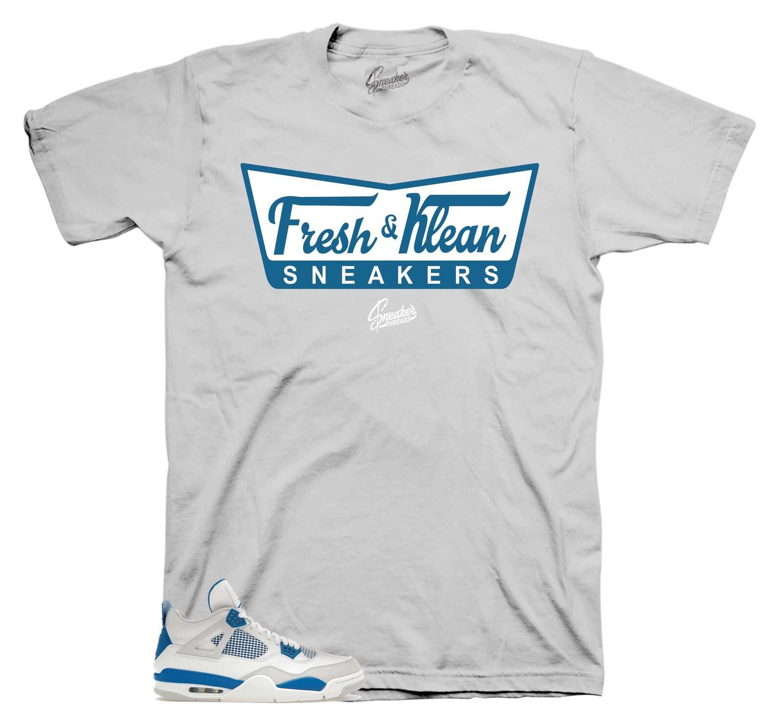 Sneaker Tees To Match Retro 4 Industrial Blue AJ4 Military - Fresh & Klean Shirt XL