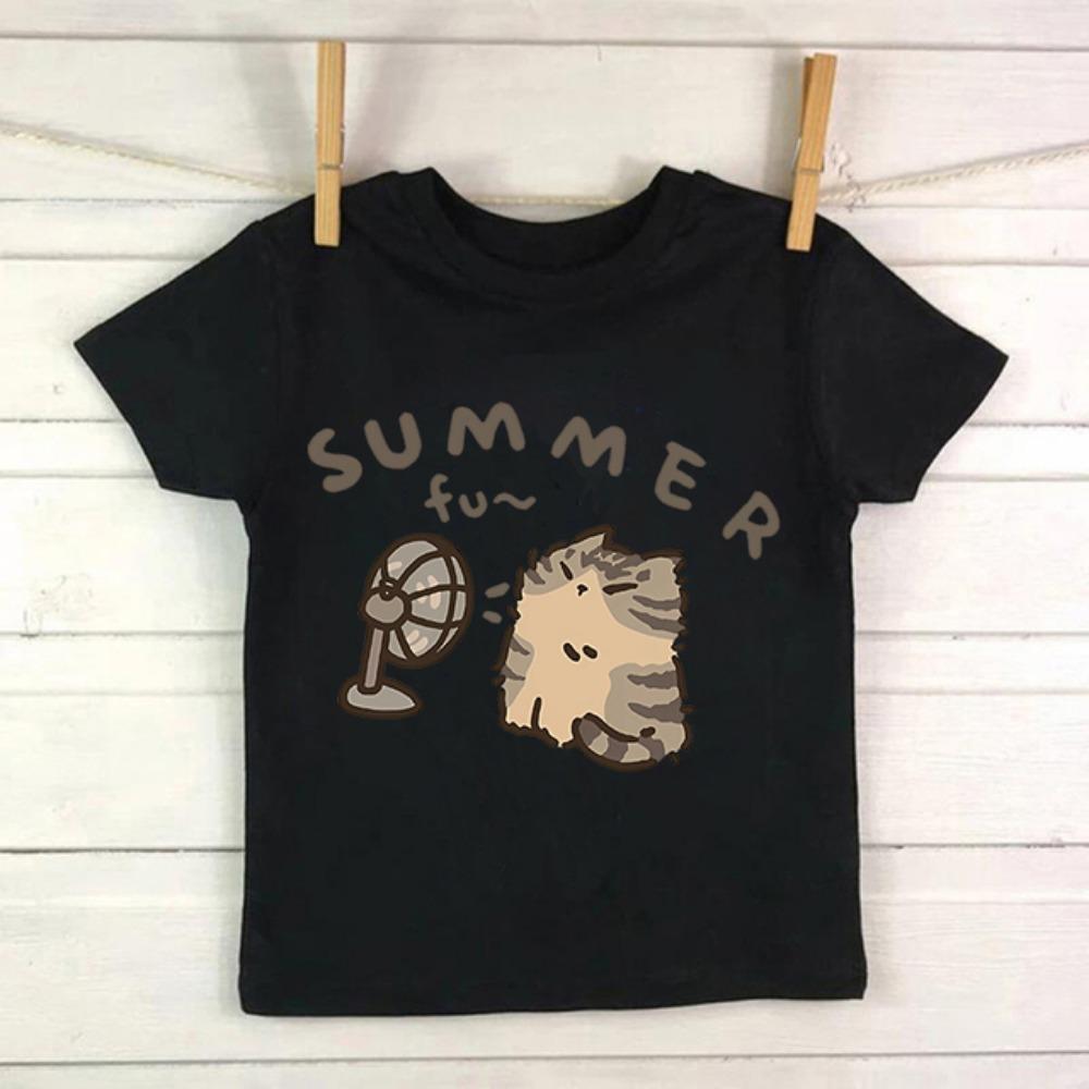 2-13 Jahre Kinder T-Shirt mit Katzen-Print Kinder T-Shirt Kinderkleidung T-Shirt Tops T-Shirt Jungen Mädchen Baby T-Shirt