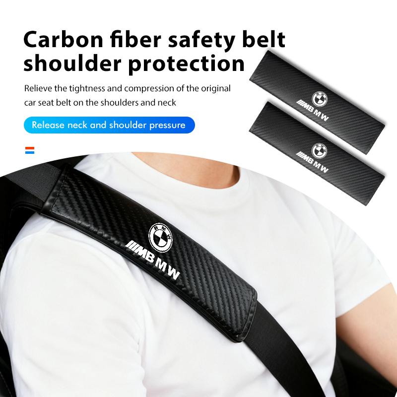 2pcs Car Seat Belt Shoulder Protection Pad Accessories For BMW M F10 F20 F30 F40 F15 F25 F26 F31 F49 E62 E83 E84 VM4