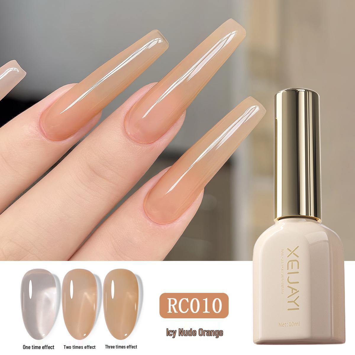 

Розово-нюдовый прозрачный гель-лак для ногтей - Стойкая и отбеливающая формула