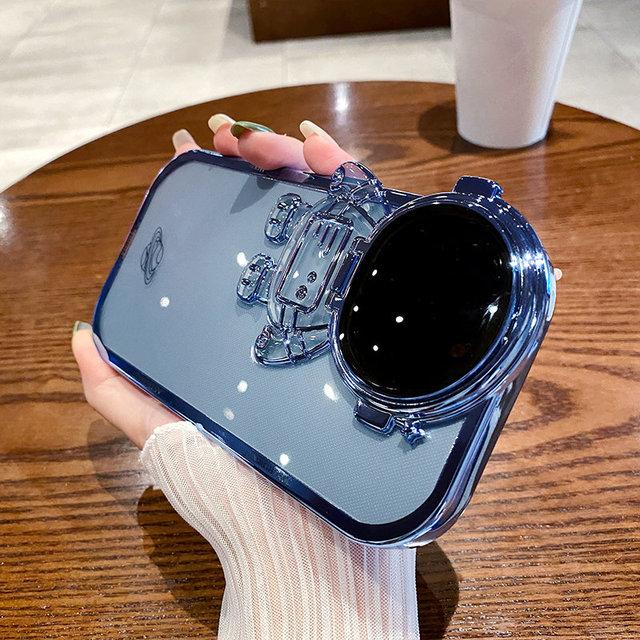 

Чехол-подставка для объектива с 3d мультфильмом астронавта для Iphone 14ro Max 13 12 11 Pro Max 14 Plus 14pro, прозрачная противоударная задняя крышка for iphone 14Plus