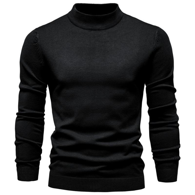 European Chic Men's High-Neck Sweater: Autumn/Winter 2025 Light Luxury Knitwear, High-End Base Layer