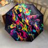 1 PC Automatic Folding Umbrella - Colorful Dogs Artwork Pattern, Portable & Foldable Design with 8 Ribs, Christmas Birthday Gifts