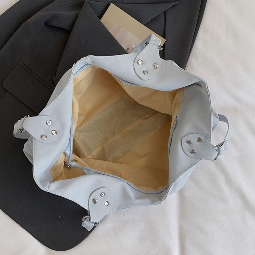 Cute Retro Tote Bag Korean Style Printing Handbag Temperament Polka Dot Shoulder Bag Travel Bag