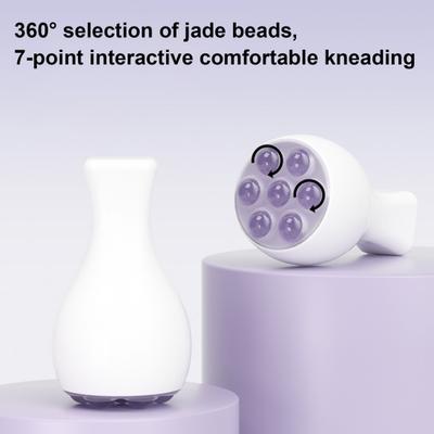 Rullo di Giada Massaggiatore Viso Rullo di Ghiaccio Strumento Guasha Facciale Rotazione a 360 Gradi Massaggiatore Portatile con Sfera di Cristallo Sintetico per Lifting Rassodamento Rassodamento Pelle del Collo