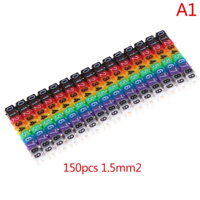 Marcatori per cavi colorati, tipo C, con numero di riferimento, per fili da 1,5/2,5/4/6 mm²