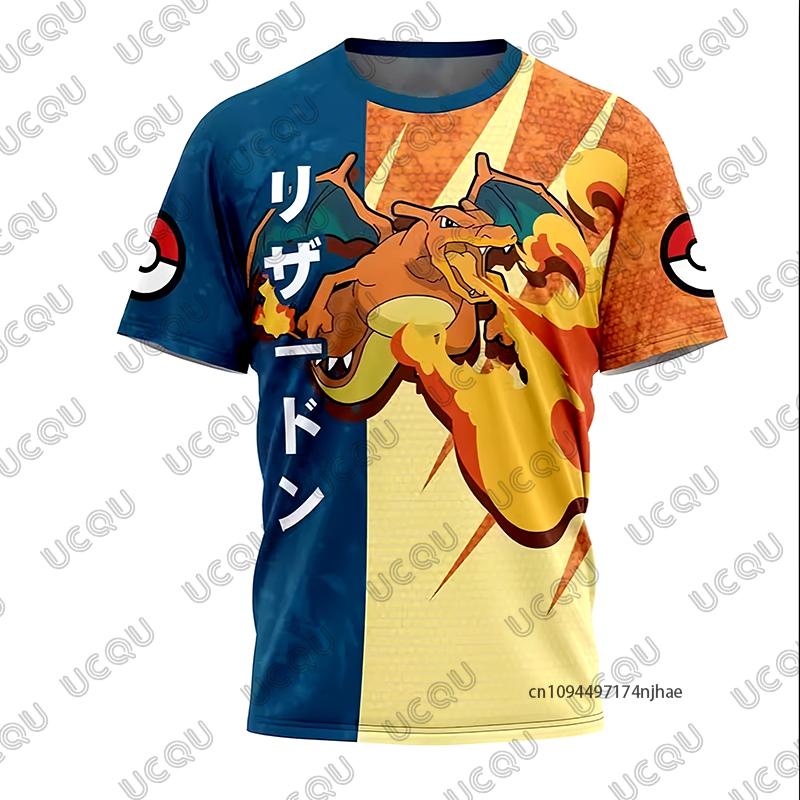 Summer New Pokémon Gengar Cartoon Print Men's and Women‘s T Shirt Short-sleeved Cosplay Tees Casual Oversized Kids/Adult Tops