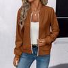 Womens Zip Up Jackets Dressy Long Sleeve Sweatshirt Button Down Jacket Fall Shirts With Pocket