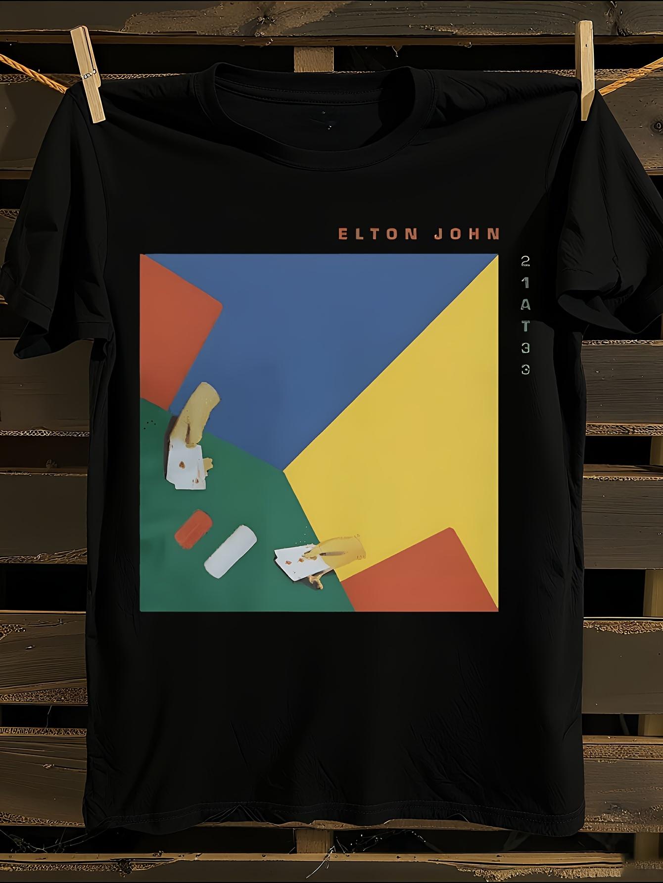 Elton John-Inspired Retro 70s Music Graphic Tshirt XXL