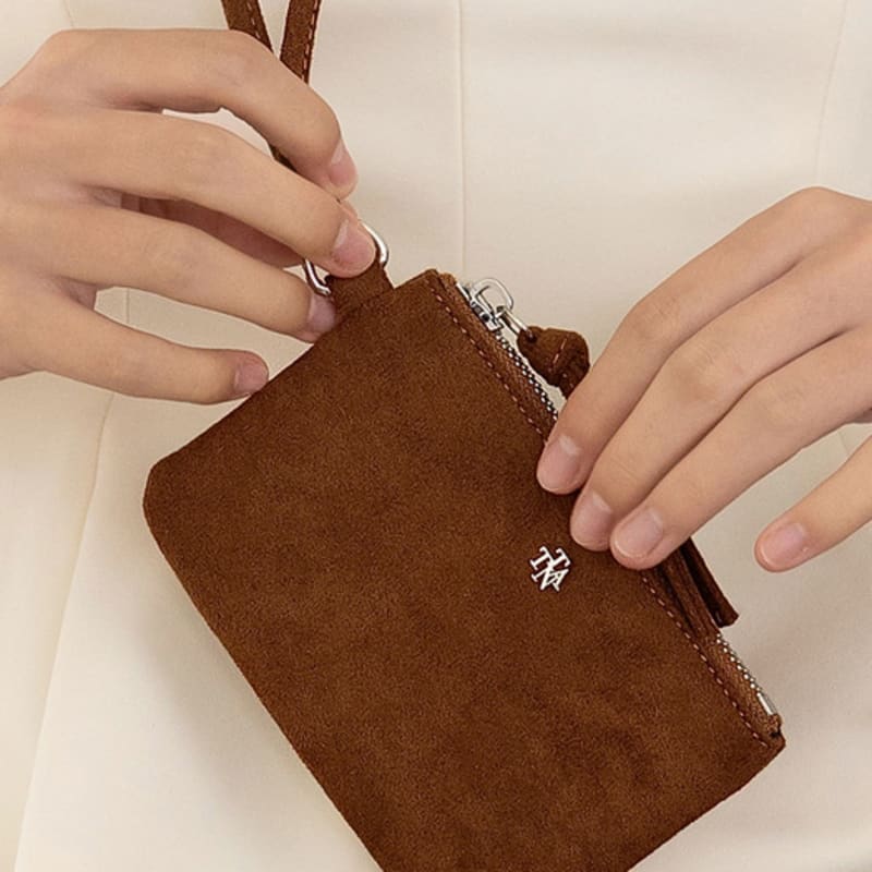 TATIANA Suede Card Holder Necklace WN8260 Camel