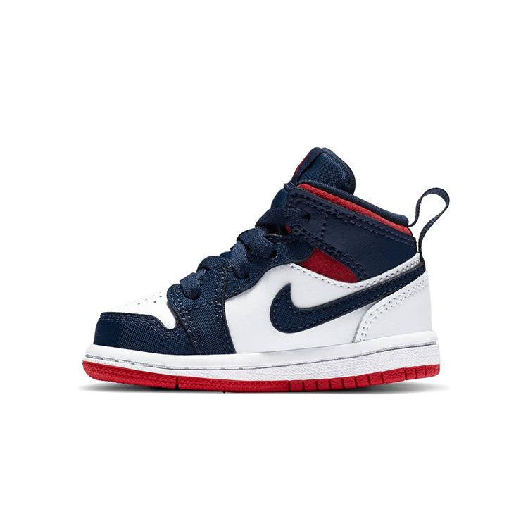 

Детские кроссовки Air Jordan 1 Mid SE TD Olympic White Midnight-Navy Metallic-Gold BQ6933-104
