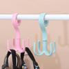 Shelf Storage Storage Hook Tie Holder 4 Hook Multifunction Rotating Four-claw Hook Plastic Hanger