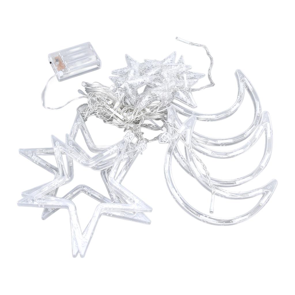 Star Moon Curtain String Lights Romantic Ambience 2 Lighting Modes 126 LED Ramadan Curtain Lights