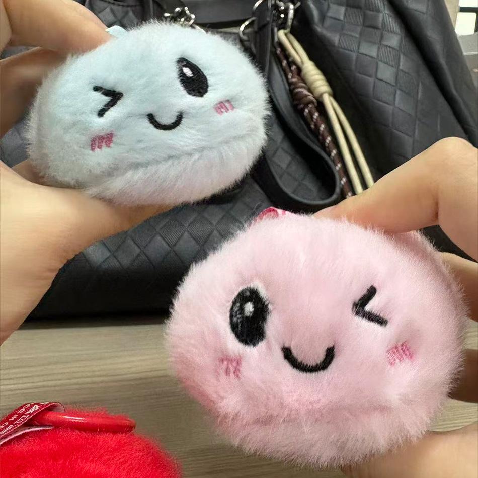 Treasuringu  Cute Steamed Bun Shaped Keychain 7-Color Baozi Plushie Bag Food Doll Birthday Gifts