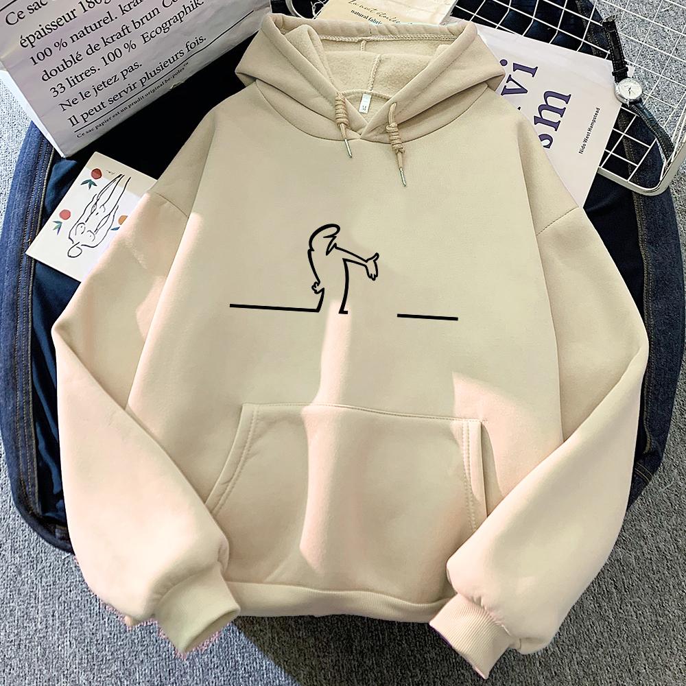 Lustige Damen-Hoodies La Linea The Line Osvaldo Cavandoli TV Basic Sweatshirts Grafische Kleidung Kapuzenpullover für Winter Herbst