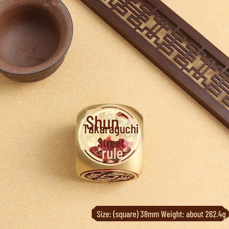 Brass Rotating Hexagonal Magic Cube: Creative Copper Craft for Wealth and Stress Relief.