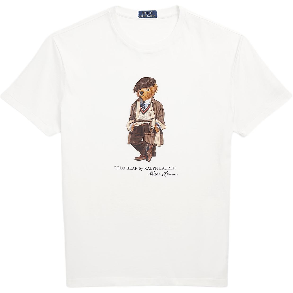 Polo Ralph Lauren Толстовка с принтом Polo Bear Футболка Custom Slim Fit Мужские топы Белый 710P00085-001 L