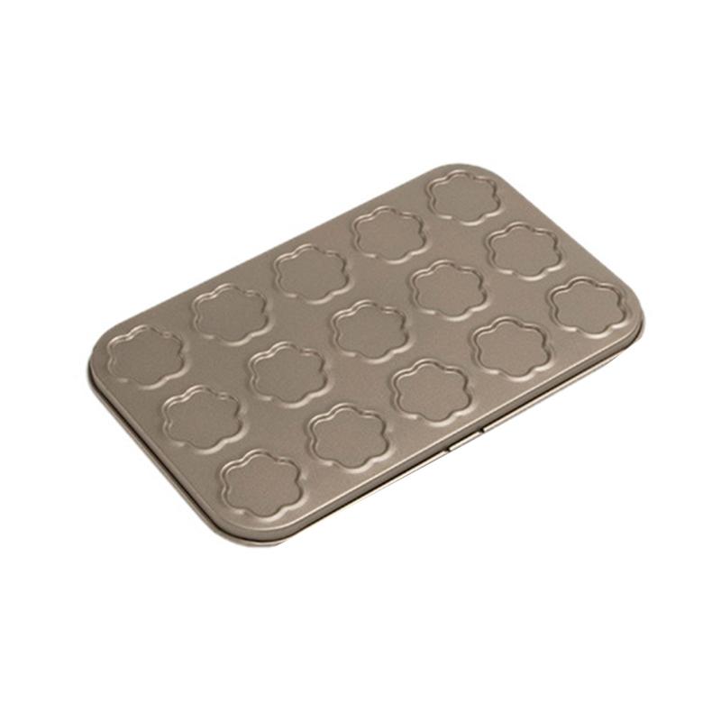 15 Cup Cookie Sheet Macaron Pan Baking Tray Cookie Sheet for Oven Baking Champagne Gold Baking Mold Macaron Baking Gift