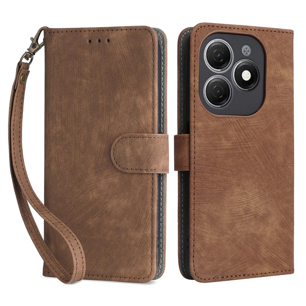 For TECNO Spark 20 KJ5/Infinix Smart 8 Plus X6526 Case RFID Blocking PU Leather Wallet Phone Cover with Strap