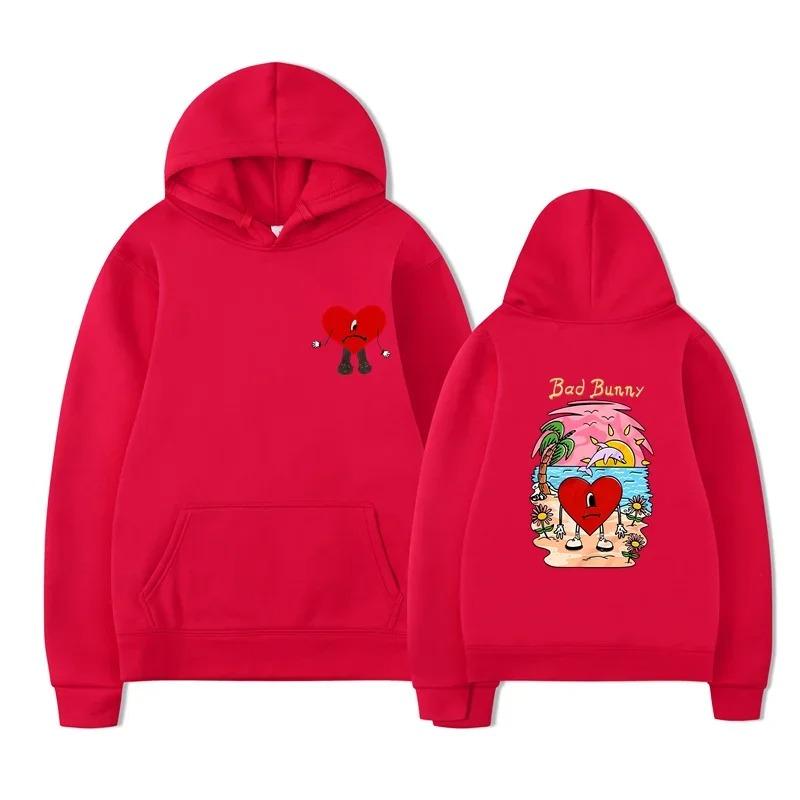 Bluza unisex Bad Bunny z nadrukiem z przodu i z tyłu wzór swetra Sin TI letni streetwear zimowy
