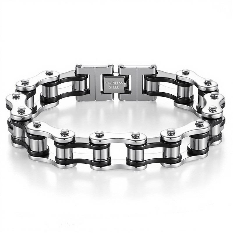 1PC Selected Titanium Steel Handheld Bicycle Chain Men's Elegant Simple Stainless Steel Single Bike Chain Wrist Chain Motorcycle Chain