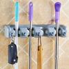Kitchen Organizer Mop Holder Storage Rack, 3-5 Position Wall Mounted Shelf, for Broom Mops Hanger, ABS Home Organizer