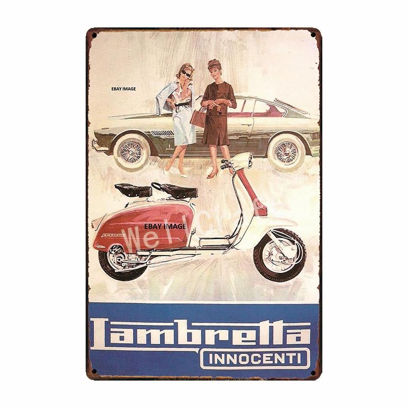 [ WellCraft ] Lambretta Motor Tin Sign Home Wall Plaque Painting Store Decor 20*30 CM FG-204