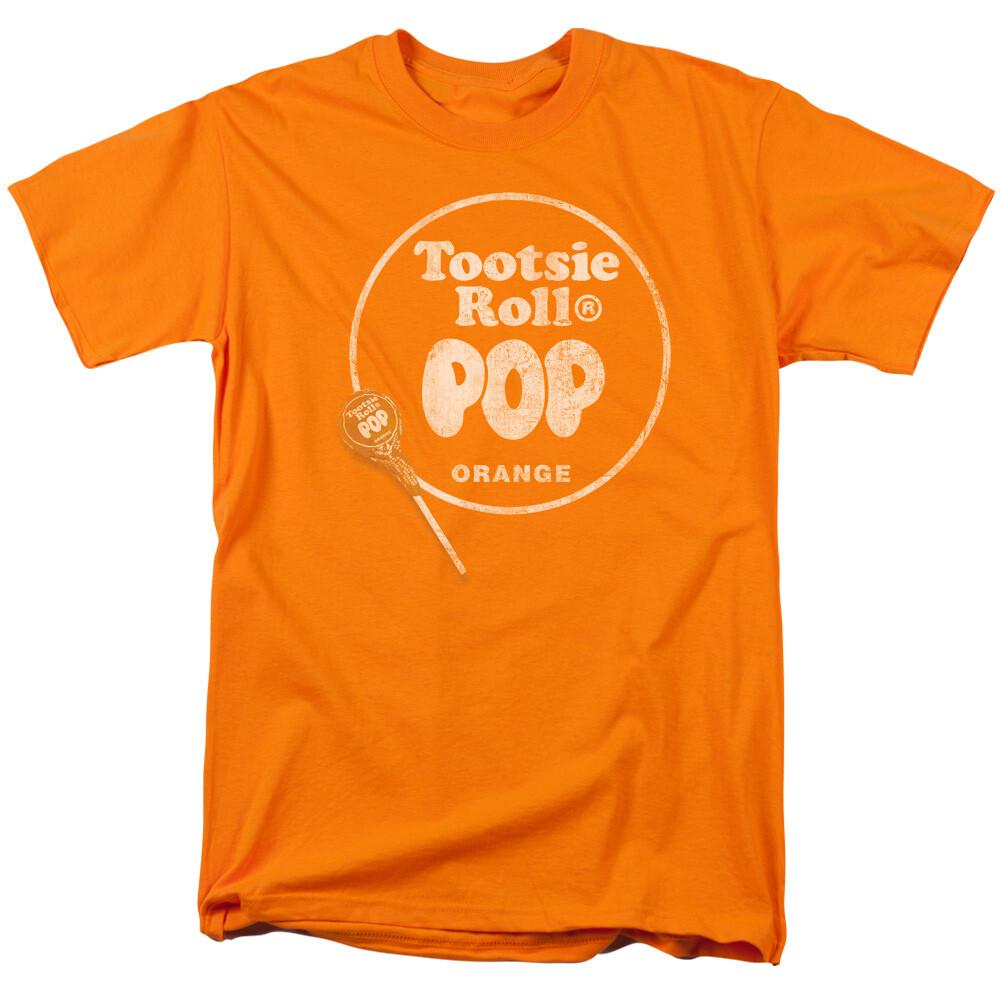 Tootsie Pop Pop Logo T Shirt Mens Licensed Fruit Sucker Candy Tee Orange L