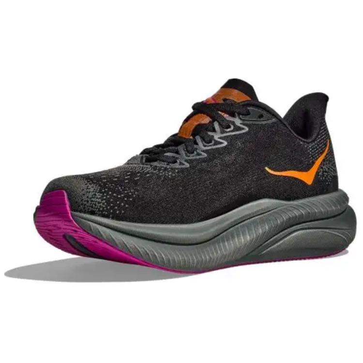 Hoka One One Mach 6 Comfortable Slip-Resistant Durable Rebound Low-Top Running Shoes Women Running Shoes Black 1147810-BKFS